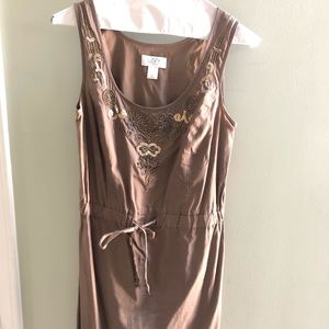 Ann Taylor Loft Brown Beaded Dress